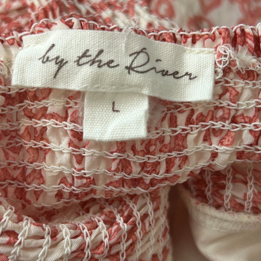 By The River Ruffled Milkmade‎ Midi Dress  | Sz L | Red & White | Cottagecore - Picture 4 of 10